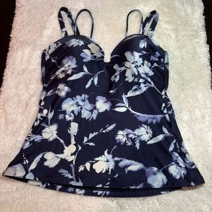 Athleta Floral Print Camisole Swim Top